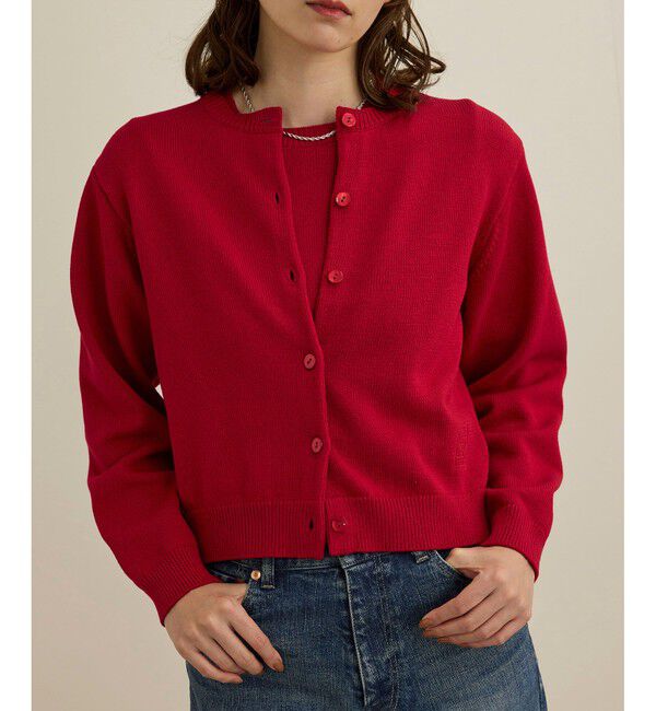 ROPE「【洗える】クルーネックミドルゲージカーディガン【オーガニックコットン】/セット対応」|ニット・セーター|