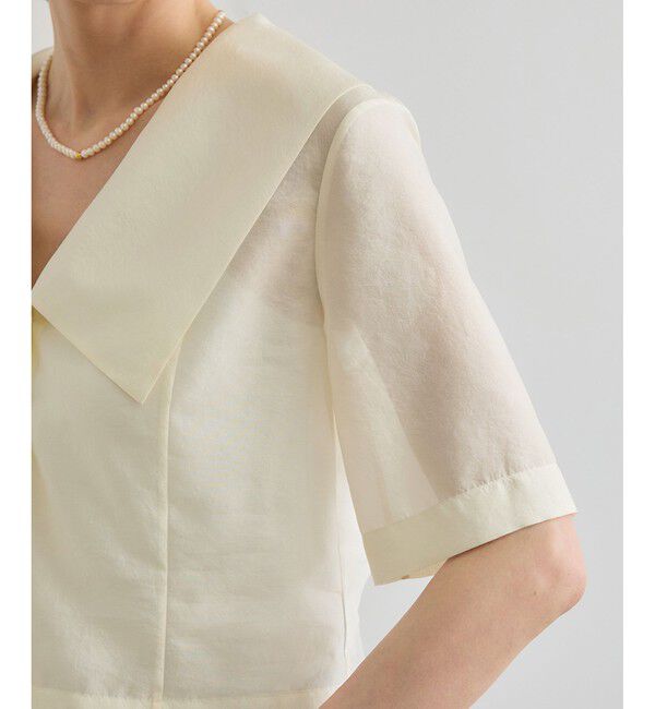 ROPE「【洗える】シャイニーシアーブラウス/セットアップ対応」|シャツ・ブラウス|