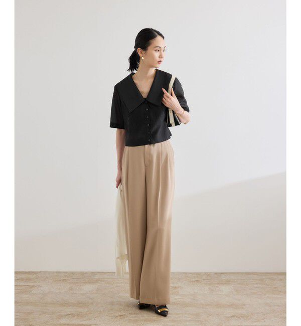 ROPE「【洗える】シャイニーシアーブラウス/セットアップ対応」|シャツ・ブラウス|