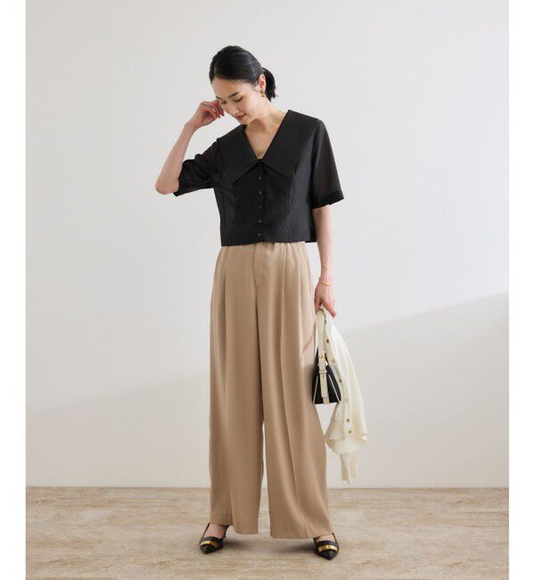 ROPE「【洗える】シャイニーシアーブラウス/セットアップ対応」|シャツ・ブラウス|