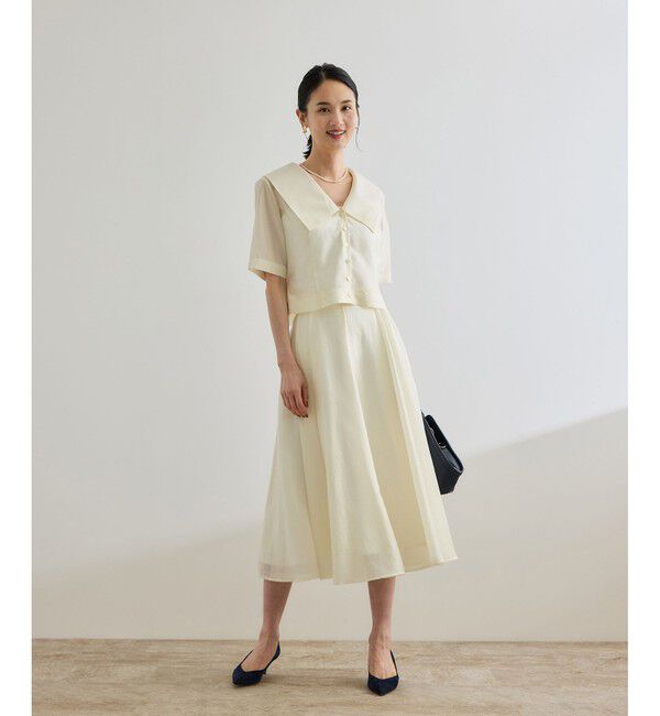 ROPE「【洗える】シャイニーシアーブラウス/セットアップ対応」|シャツ・ブラウス|