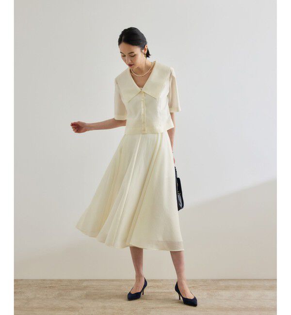 ROPE「【洗える】シャイニーシアーブラウス/セットアップ対応」|シャツ・ブラウス|