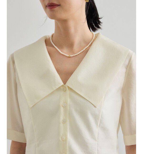 ROPE「【洗える】シャイニーシアーブラウス/セットアップ対応」|シャツ・ブラウス|