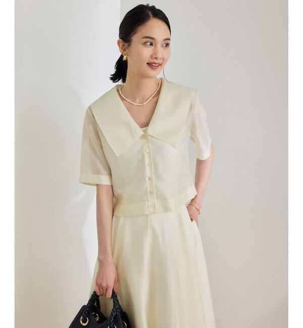 ROPE「【洗える】シャイニーシアーブラウス/セットアップ対応」|シャツ・ブラウス|