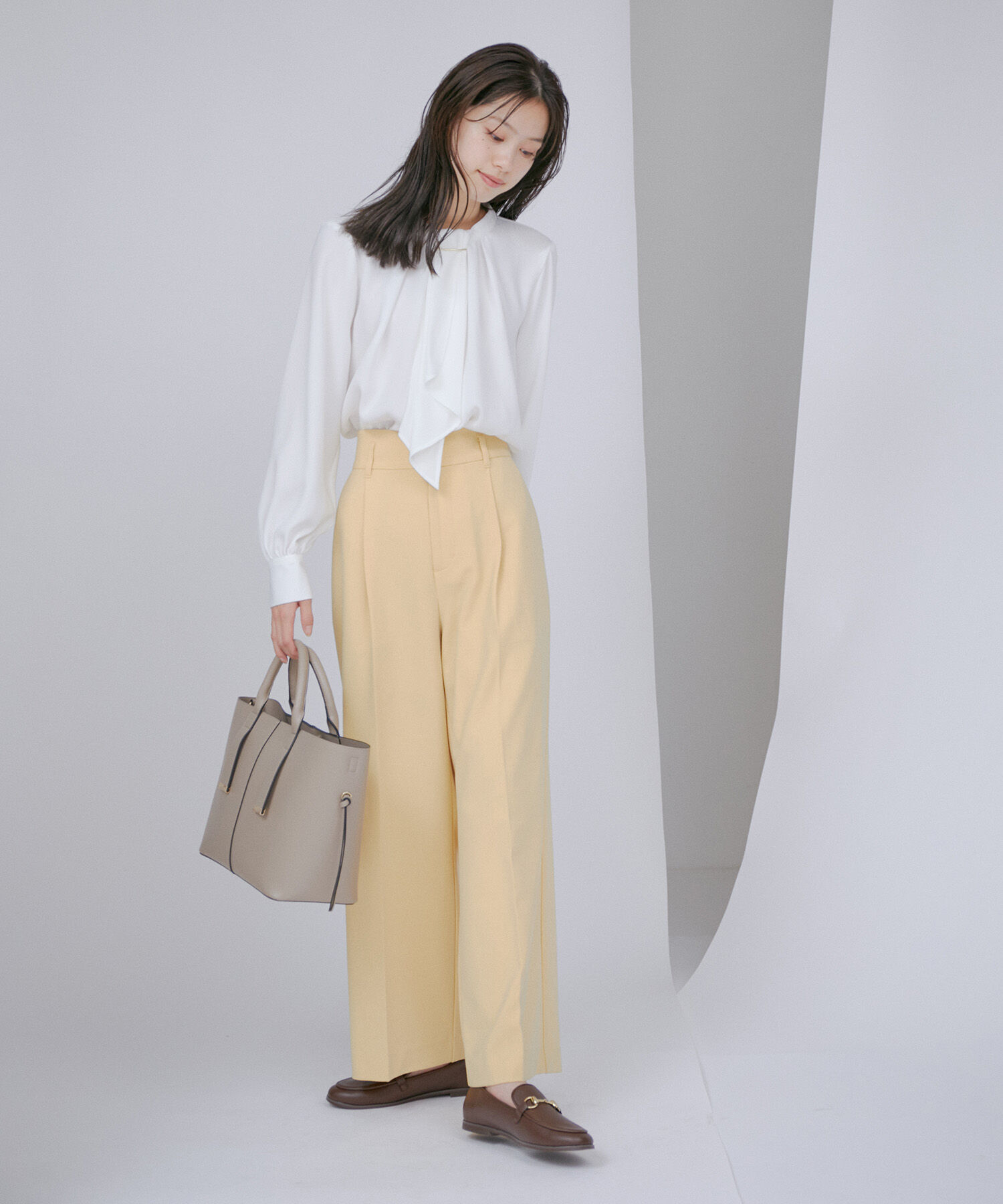 VIS「【A4対応】【3WAY】ゴールド金具付きノットトートバッグ」|トートバッグ|