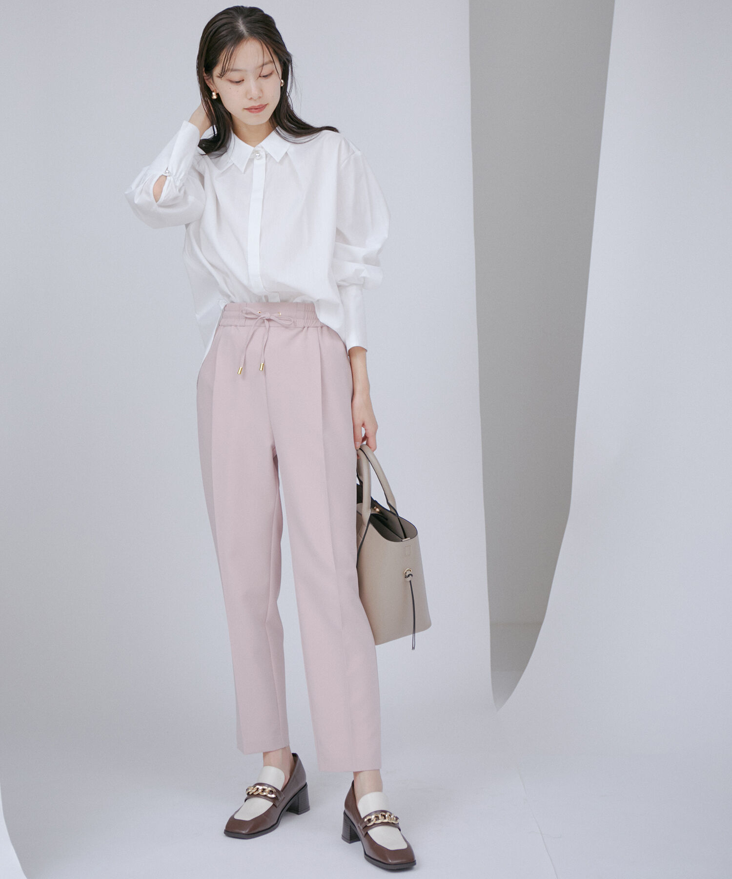 VIS「【A4対応】【3WAY】ゴールド金具付きノットトートバッグ」|トートバッグ|