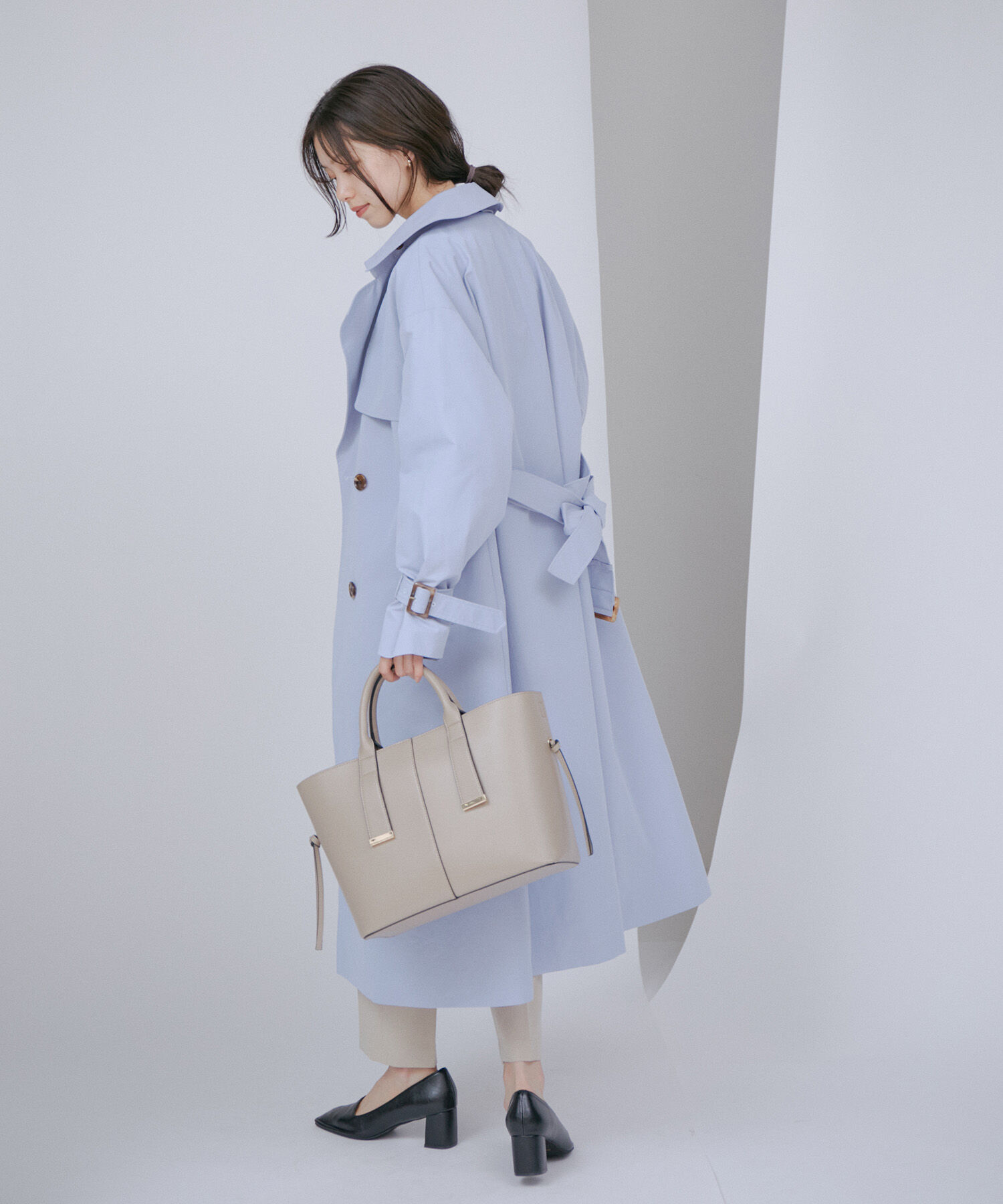 VIS「【A4対応】【3WAY】ゴールド金具付きノットトートバッグ」|トートバッグ|