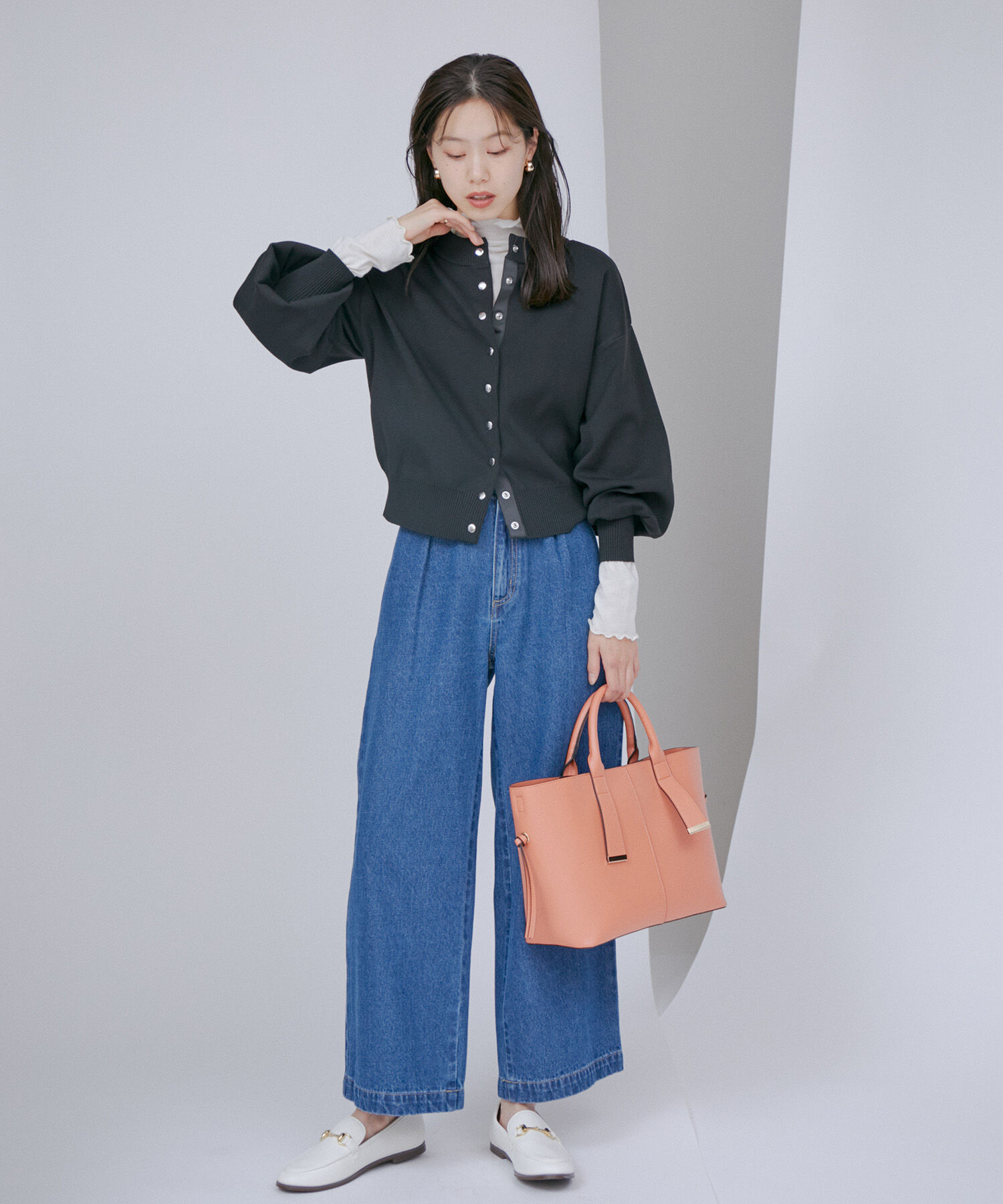 VIS「【A4対応】【3WAY】ゴールド金具付きノットトートバッグ」|トートバッグ|