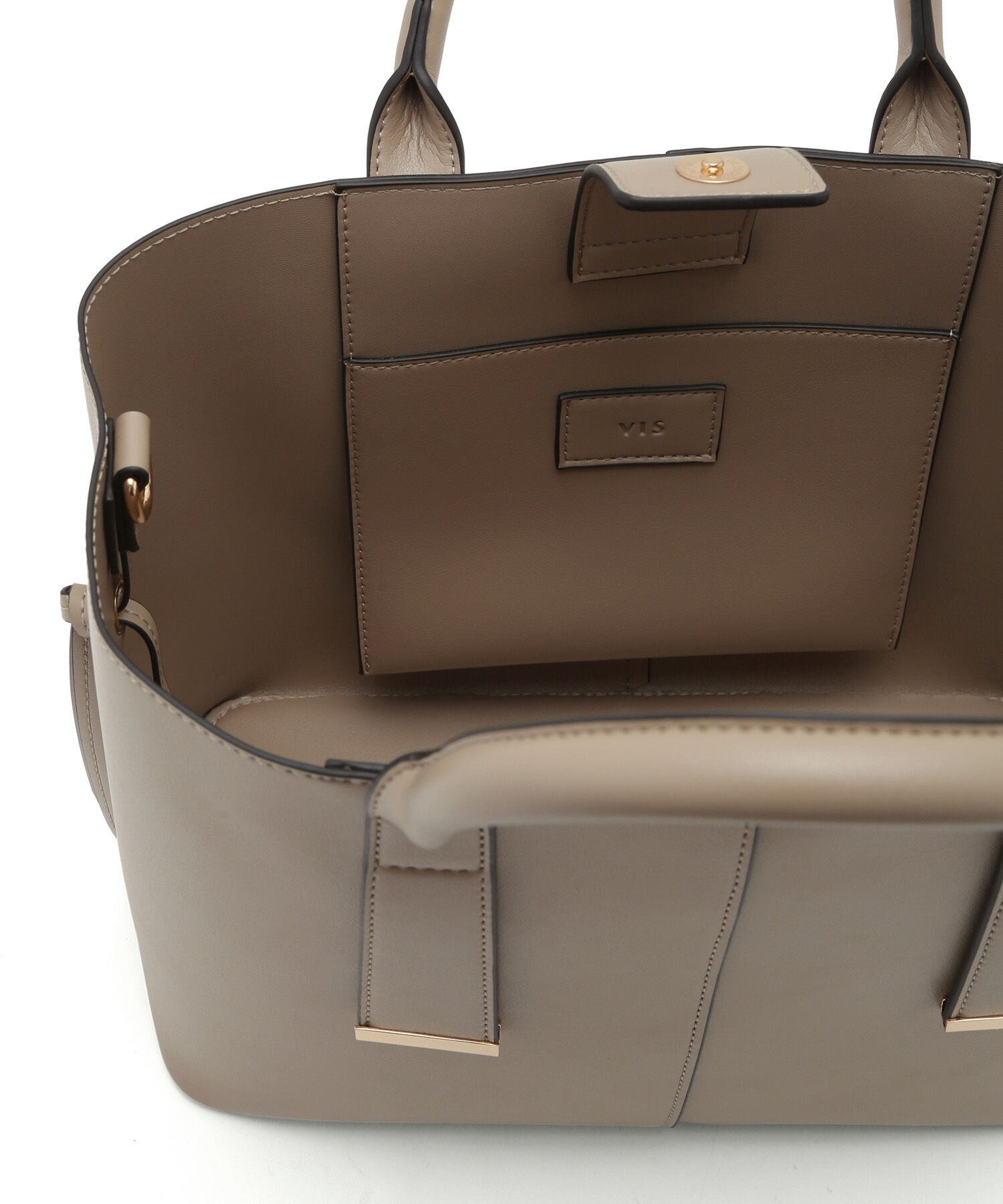 VIS「【A4対応】【3WAY】ゴールド金具付きノットトートバッグ」|トートバッグ|