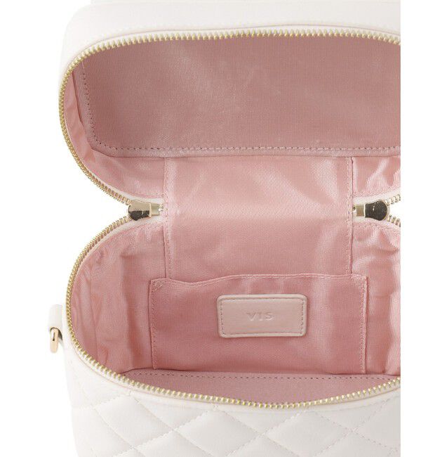 VIS「ファーハンドルキルティング＆ツイードバニティバッグ/2WAY」|ハンドバッグ|