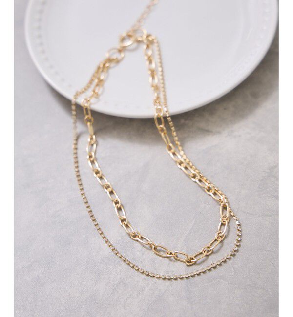 VIS「ラインストーンレイヤードネックレス」|ネックレス|