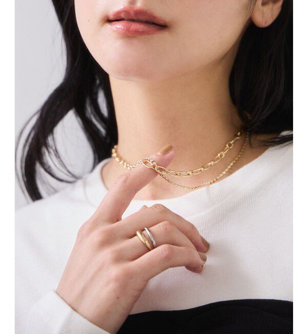 VIS「ラインストーンレイヤードネックレス」|ネックレス|