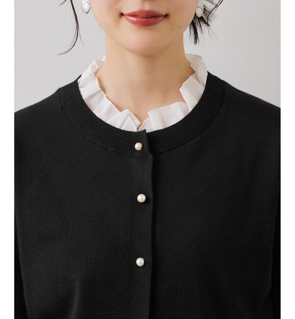 VIS「フリル襟ドッキングニットカーディガントップス」|ニット・セーター|