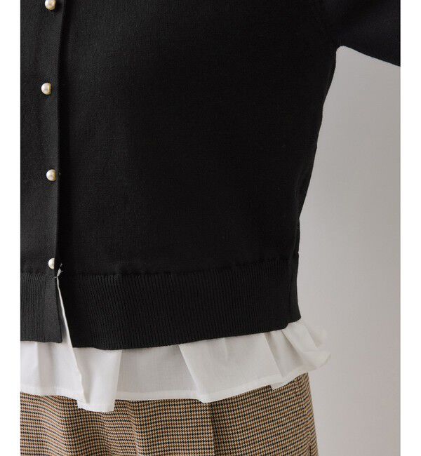 VIS「フリル襟ドッキングニットカーディガントップス」|ニット・セーター|