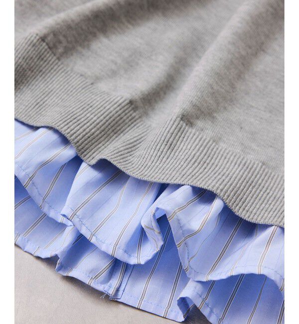 VIS「フリル襟ドッキングニットカーディガントップス」|ニット・セーター|