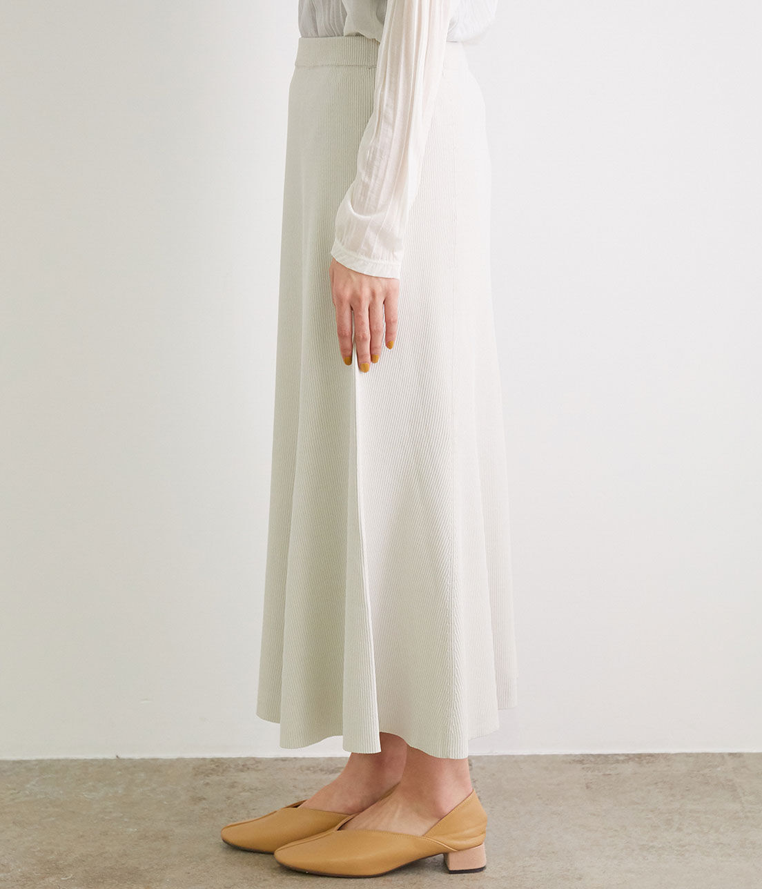 Rope&rsquo;Picnic「【UVカット・洗濯機OK】リブフレアニットスカート」|スカート|