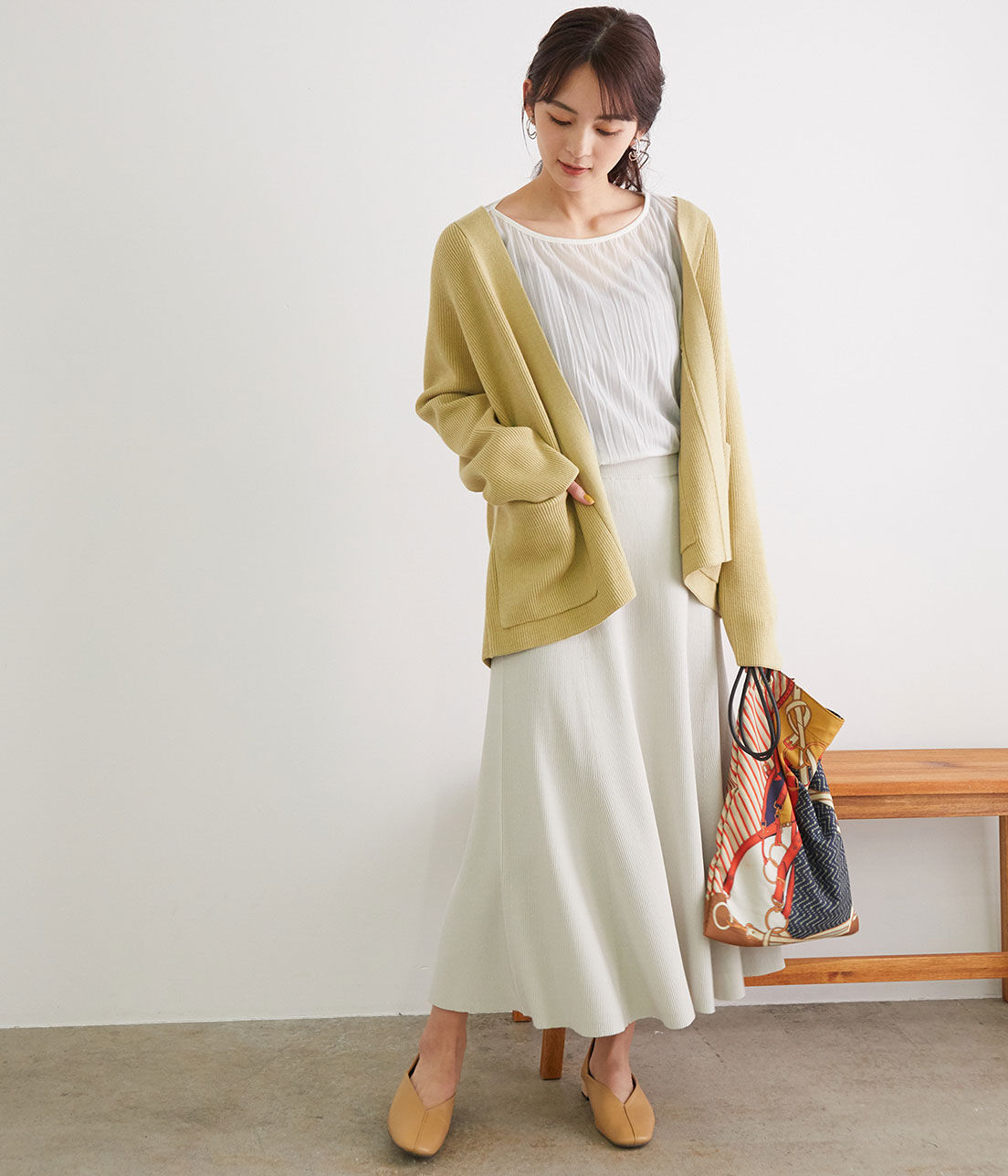 Rope&rsquo;Picnic「【UVカット・洗濯機OK】リブフレアニットスカート」|スカート|