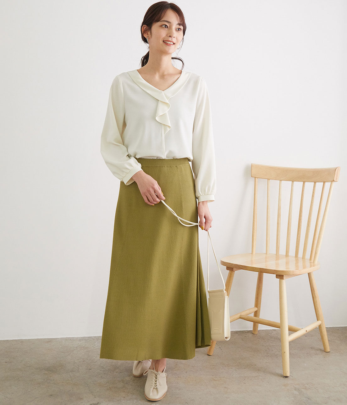 Rope&rsquo;Picnic「【UVカット・洗濯機OK】リブフレアニットスカート」|スカート|