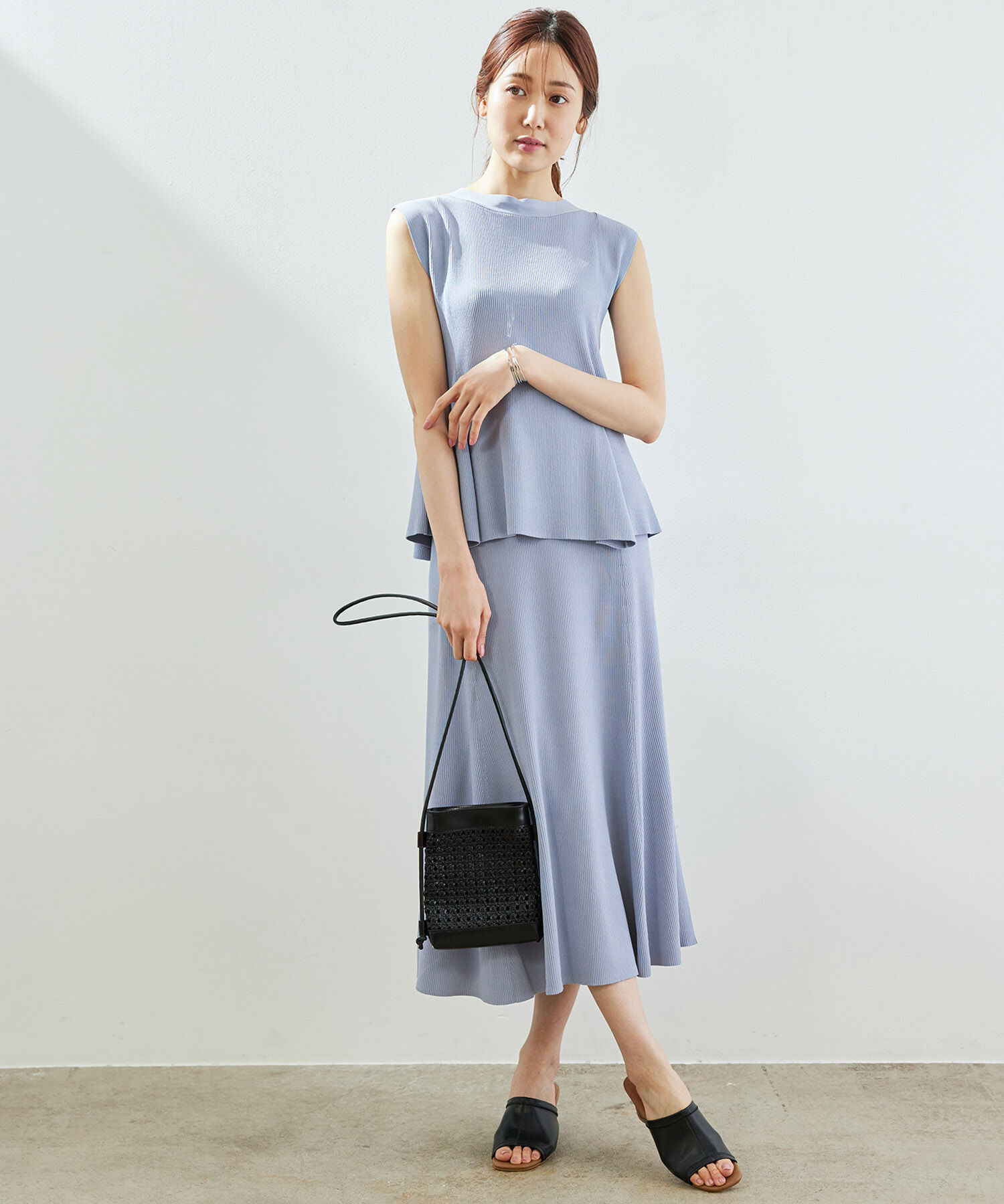 Rope&rsquo;Picnic「【UVカット・洗濯機OK】リブフレアニットスカート」|スカート|