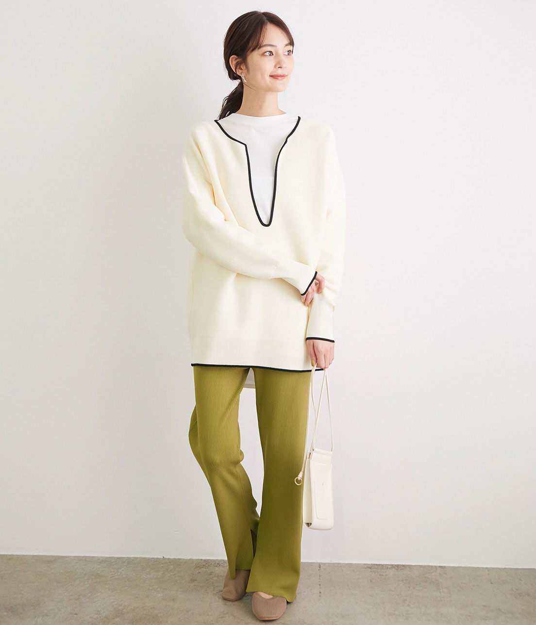 Rope&rsquo;Picnic「【UVカット】【セットアップ対応】リブスリットニットパンツ」|その他|