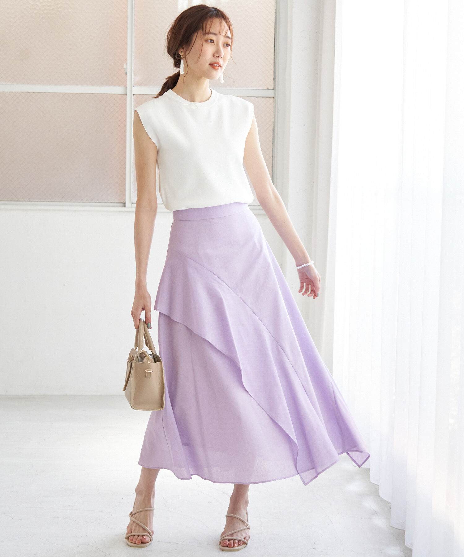 Rope&rsquo;Picnic「ランダムヘムフリルスカート」|スカート|