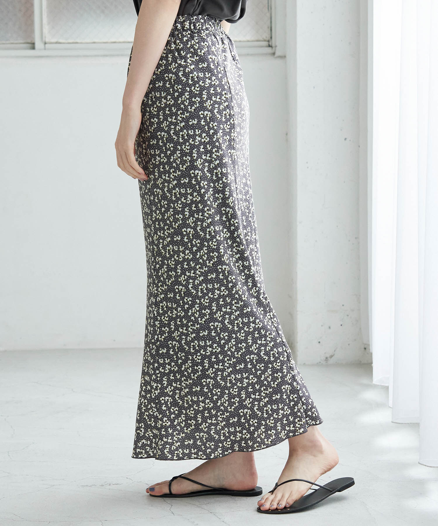 Rope&rsquo;Picnic「【着丈調節の出来る】フラワーマーメイドマキシスカート」|スカート|