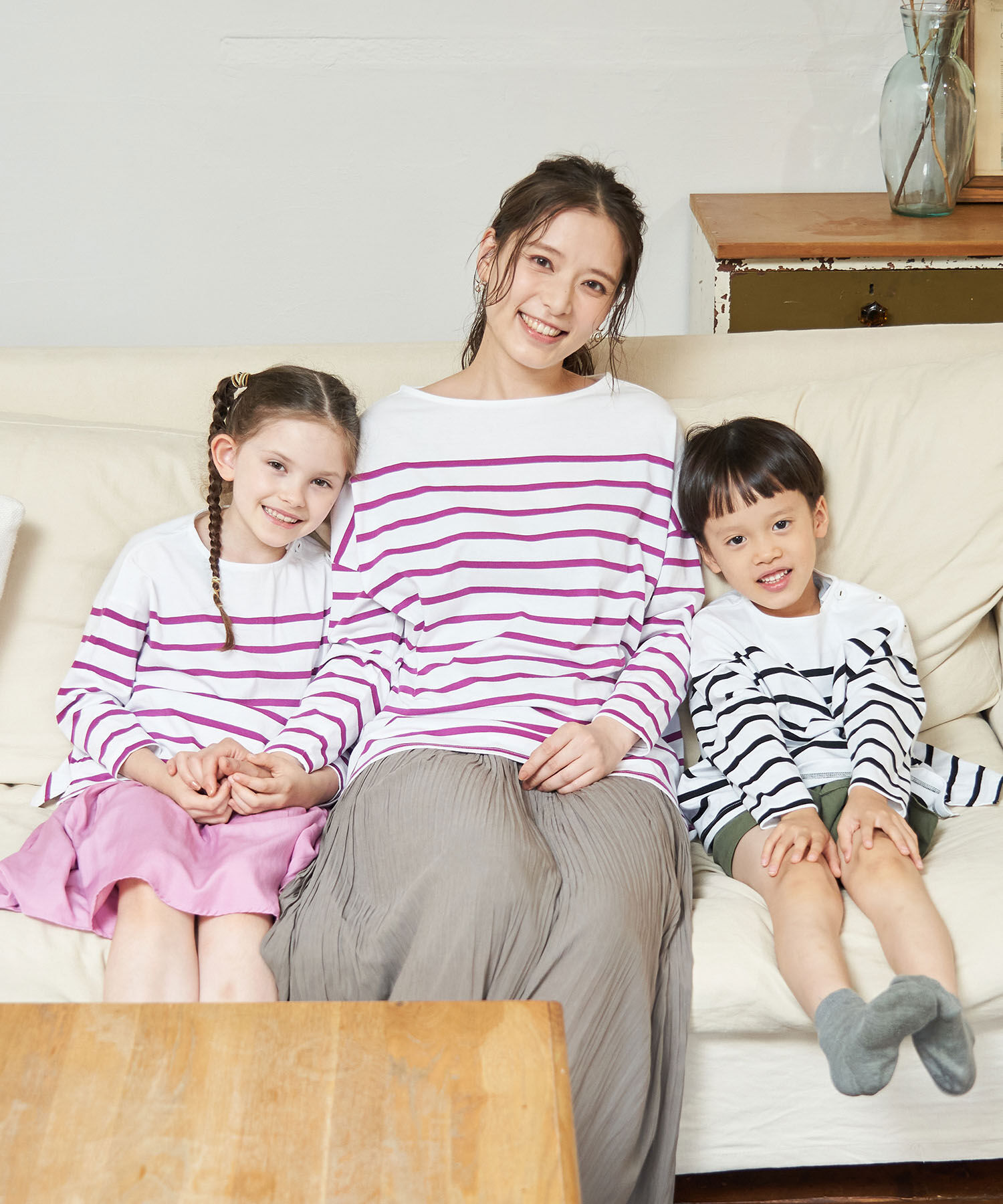 Rope&rsquo;Picnic「【TRUE COTTON】【リンクコーデ】ボーダープルオーバー」|Tシャツ・カットソー|