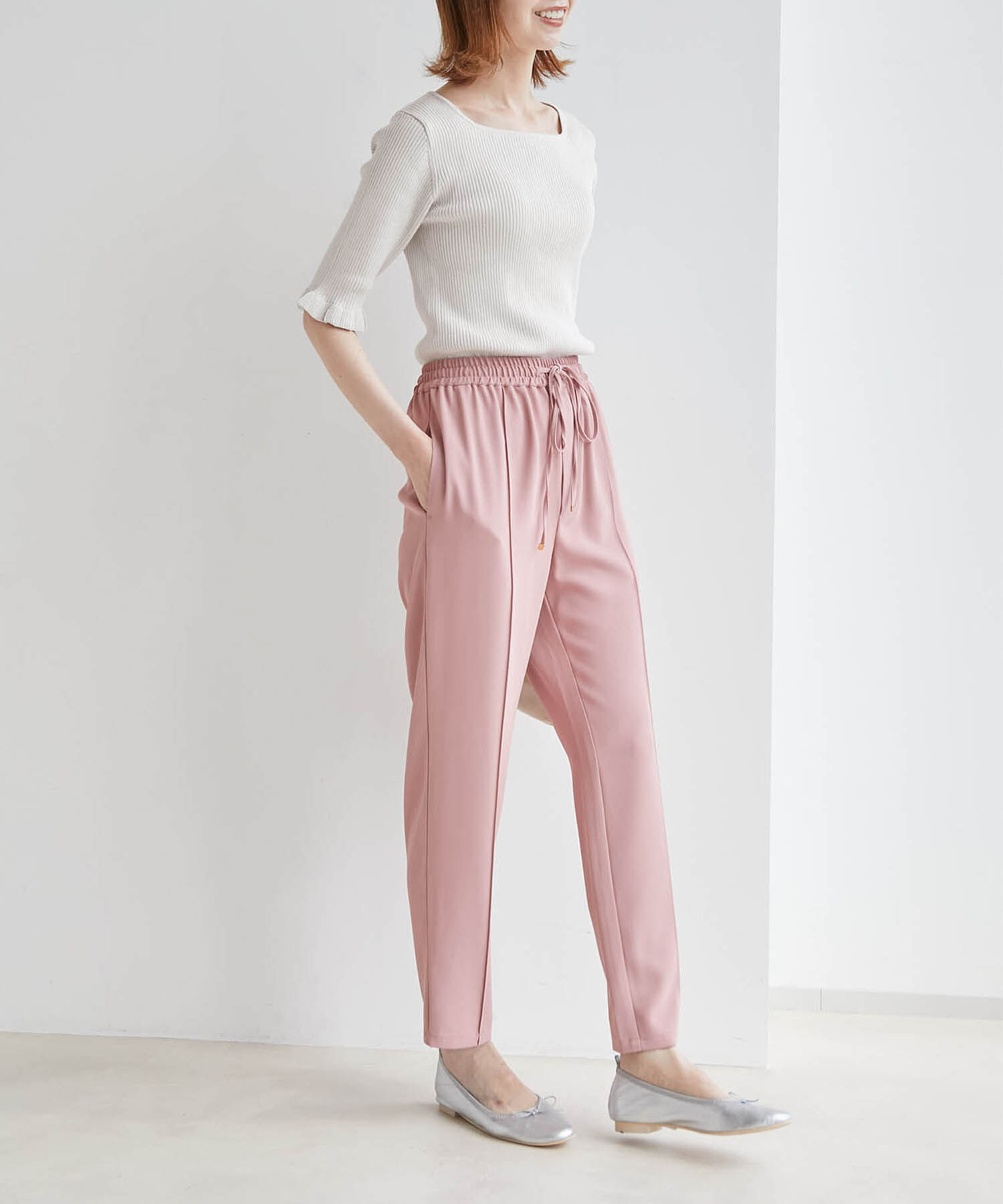 Rope&rsquo;Picnic「TRUE COTTON/袖フリルニットプルオーバー」|ニット・セーター|