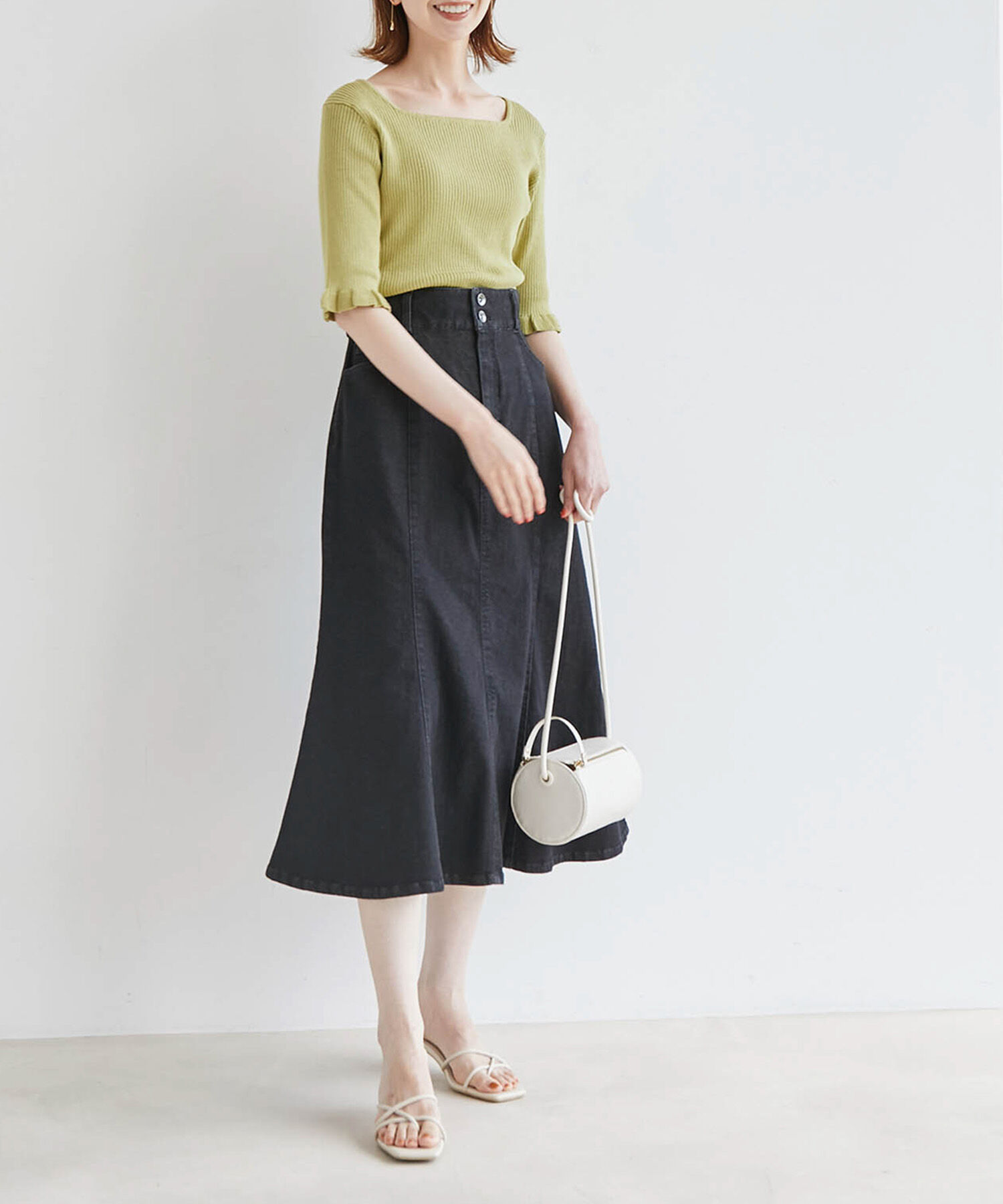 Rope&rsquo;Picnic「TRUE COTTON/袖フリルニットプルオーバー」|ニット・セーター|