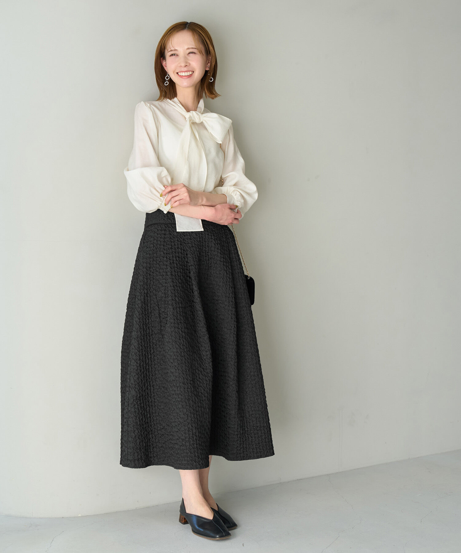 Rope&rsquo;Picnic「【emur/エミュール】セットアップ対応/ふくれジャガードタックスカート」|スカート|