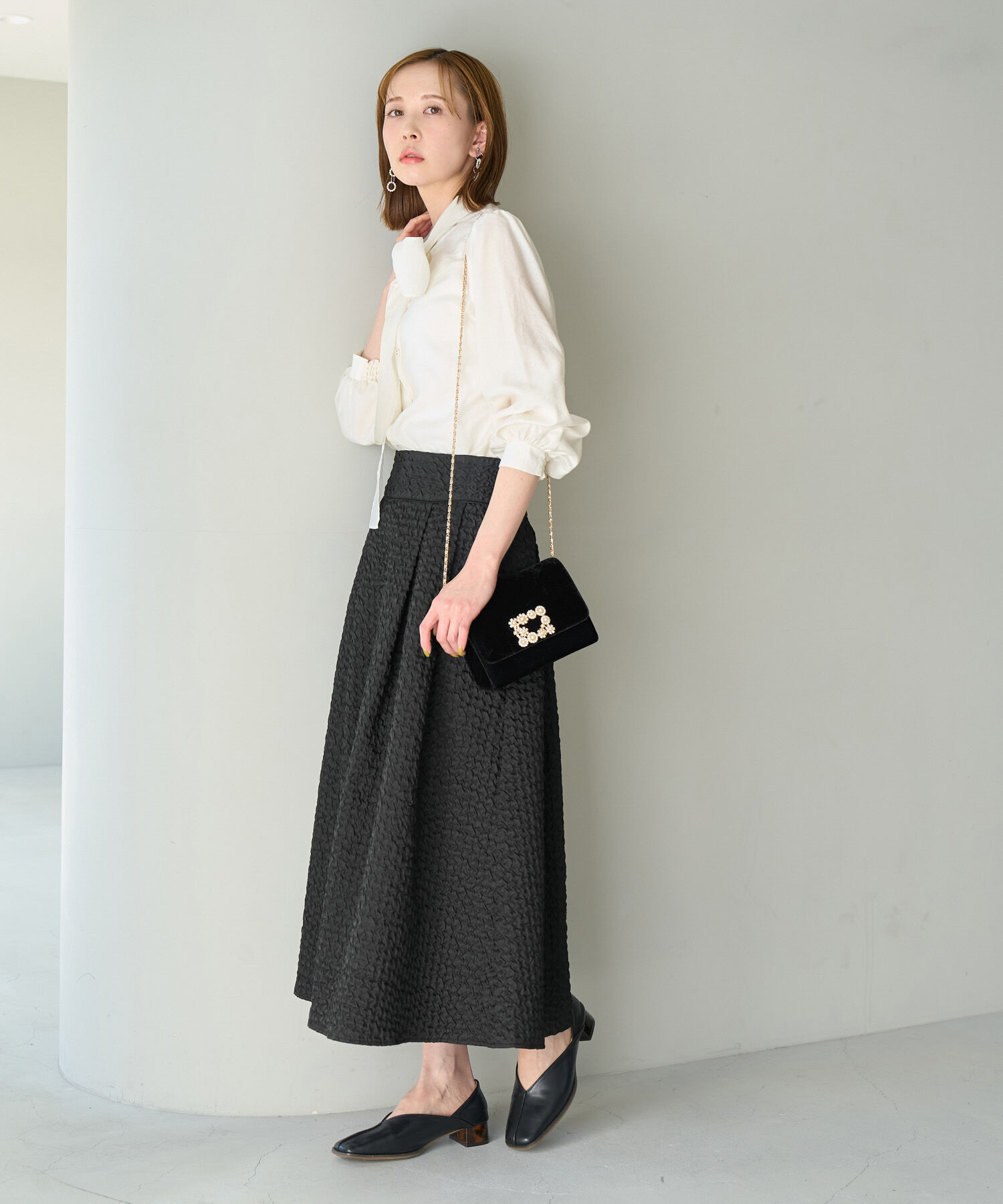 Rope&rsquo;Picnic「【emur/エミュール】セットアップ対応/ふくれジャガードタックスカート」|スカート|