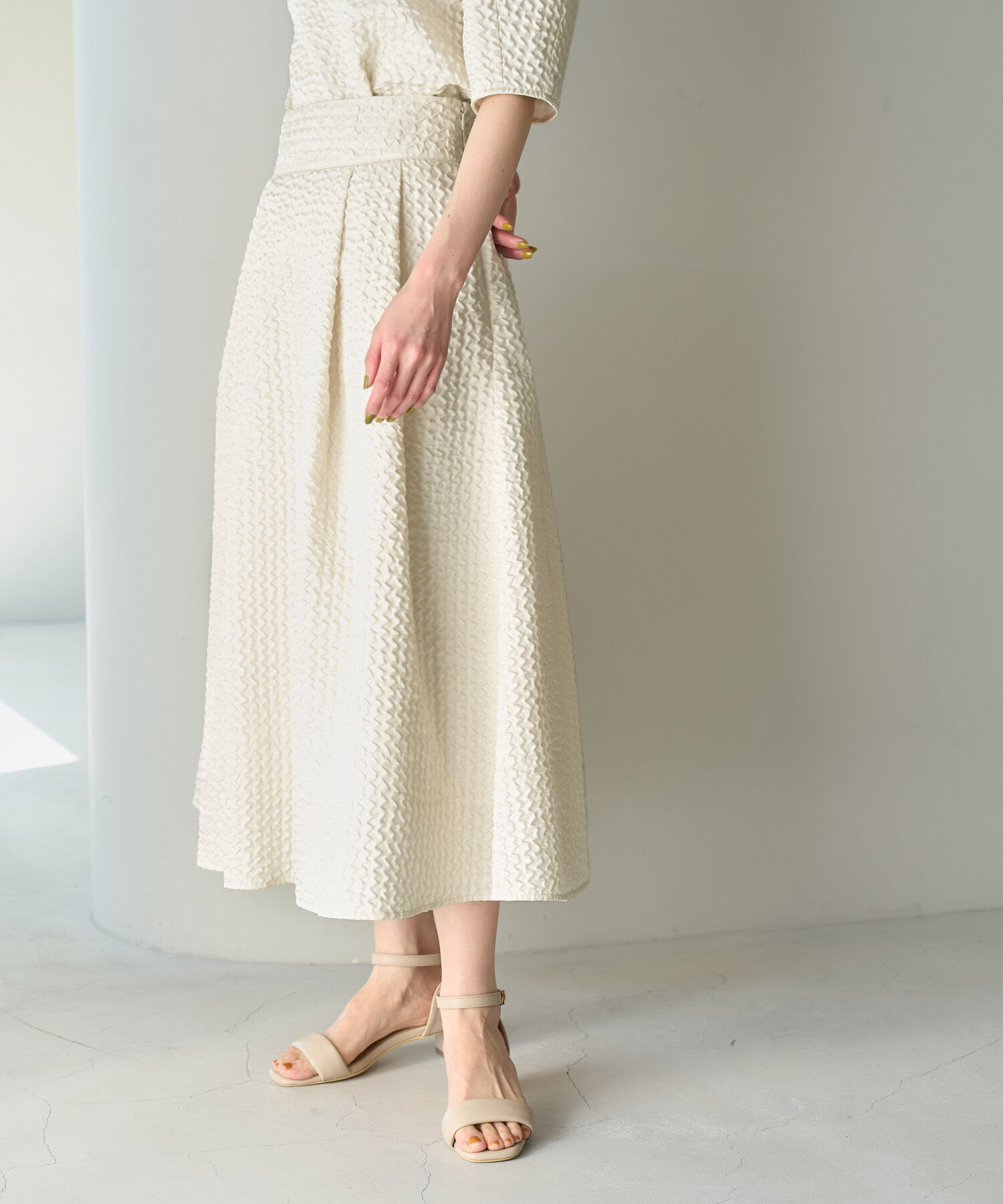 Rope&rsquo;Picnic「【emur/エミュール】セットアップ対応/ふくれジャガードタックスカート」|スカート|
