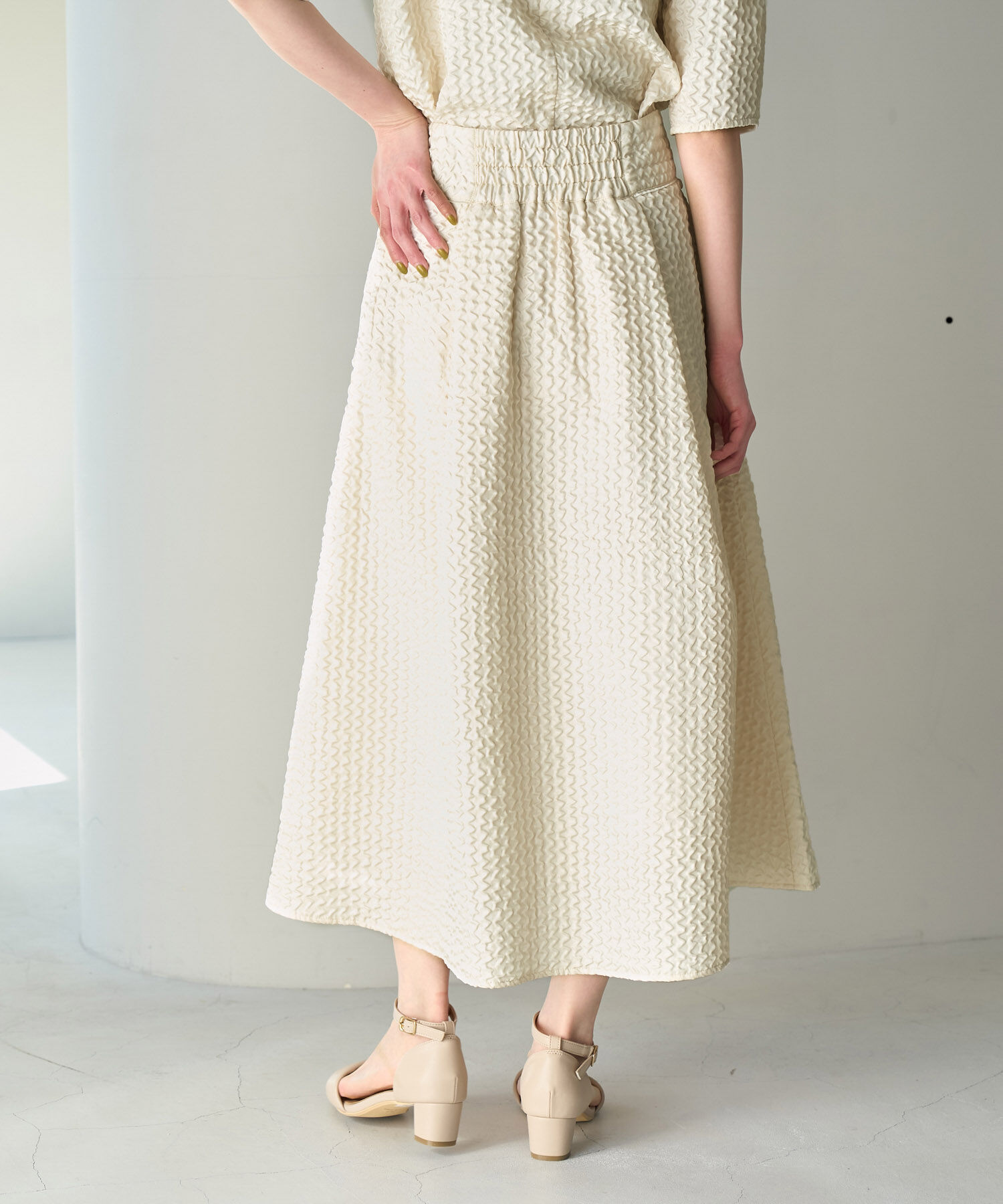 Rope&rsquo;Picnic「【emur/エミュール】セットアップ対応/ふくれジャガードタックスカート」|スカート|