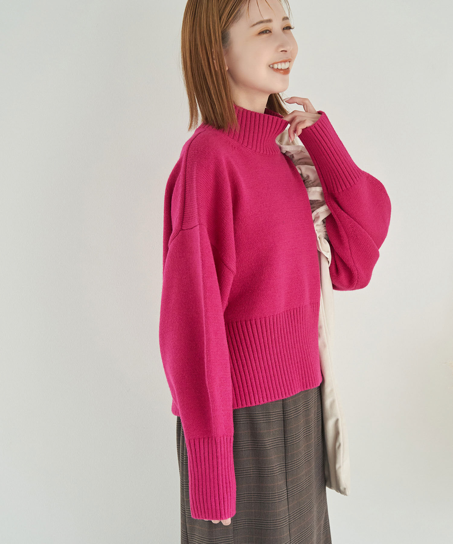 Rope&rsquo;Picnic「【CM着用商品】スタイルアップが叶うクロップドカラフルニット」|ニット・セーター|