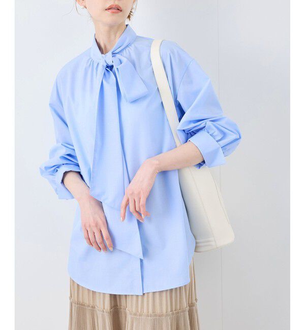 Rope&rsquo;Picnic「【花粉ガード・防シワ】ボリューム袖ボウタイブラウス」|シャツ・ブラウス|