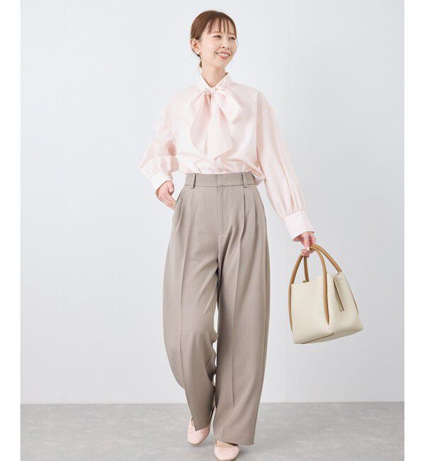 Rope&rsquo;Picnic「【花粉ガード・防シワ】ボリューム袖ボウタイブラウス」|シャツ・ブラウス|