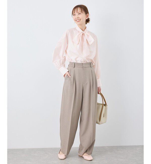 Rope&rsquo;Picnic「【花粉ガード・防シワ】ボリューム袖ボウタイブラウス」|シャツ・ブラウス|