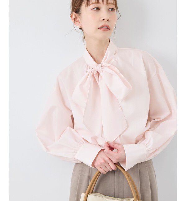 Rope&rsquo;Picnic「【花粉ガード・防シワ】ボリューム袖ボウタイブラウス」|シャツ・ブラウス|