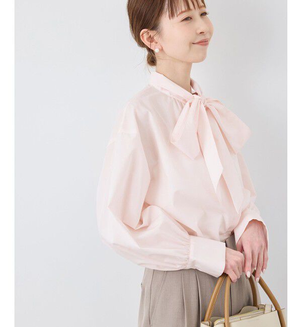 Rope&rsquo;Picnic「【花粉ガード・防シワ】ボリューム袖ボウタイブラウス」|シャツ・ブラウス|