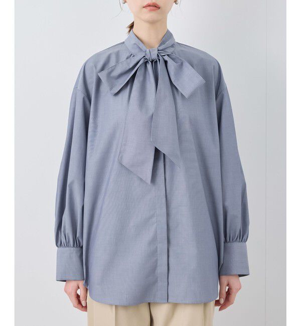 Rope&rsquo;Picnic「【花粉ガード・防シワ】ボリューム袖ボウタイブラウス」|シャツ・ブラウス|