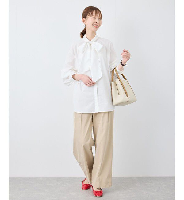 Rope&rsquo;Picnic「【花粉ガード・防シワ】ボリューム袖ボウタイブラウス」|シャツ・ブラウス|