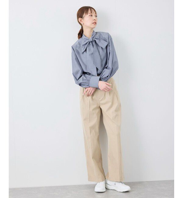 Rope&rsquo;Picnic「【花粉ガード・防シワ】ボリューム袖ボウタイブラウス」|シャツ・ブラウス|