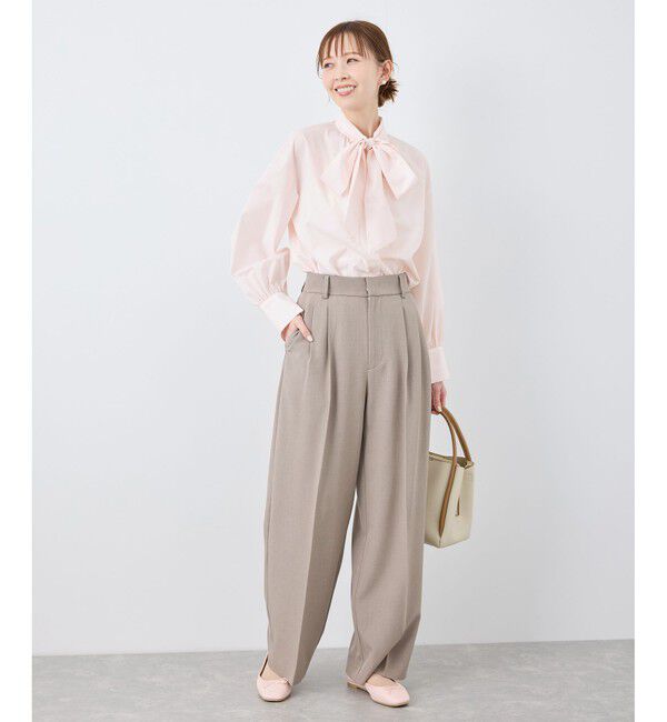 Rope&rsquo;Picnic「【花粉ガード・防シワ】ボリューム袖ボウタイブラウス」|シャツ・ブラウス|