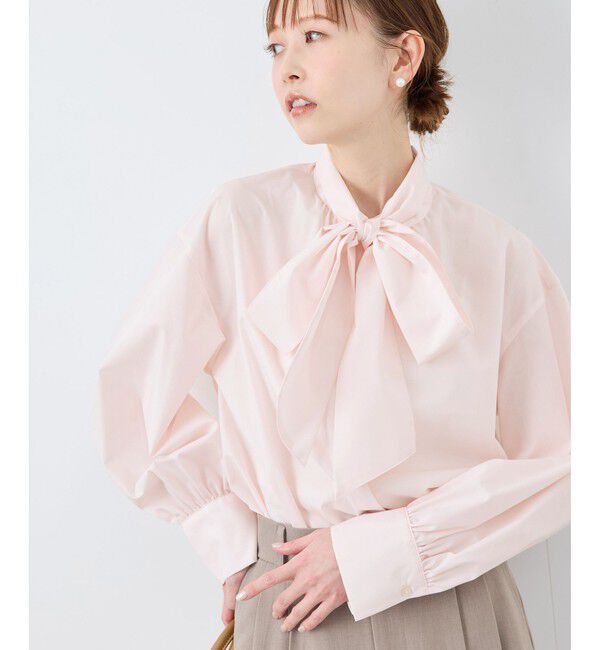 Rope&rsquo;Picnic「【花粉ガード・防シワ】ボリューム袖ボウタイブラウス」|シャツ・ブラウス|