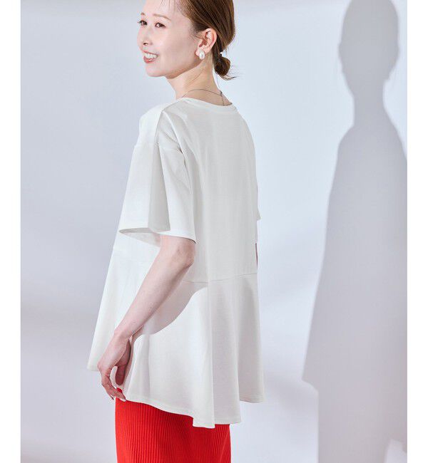 Rope&rsquo;Picnic「【UVカット・接触冷感】Cutee 着丈が選べる70シルケットペプラムカットトップス」|Tシャツ・カットソー|