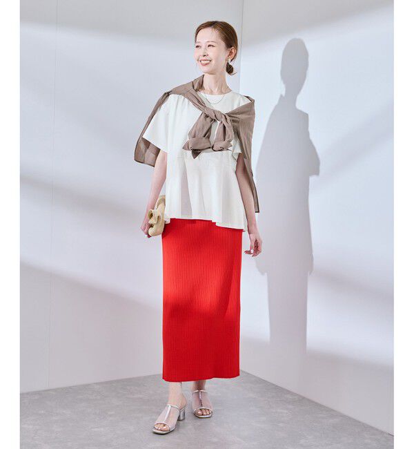 Rope&rsquo;Picnic「【UVカット・接触冷感】Cutee 着丈が選べる70シルケットペプラムカットトップス」|Tシャツ・カットソー|