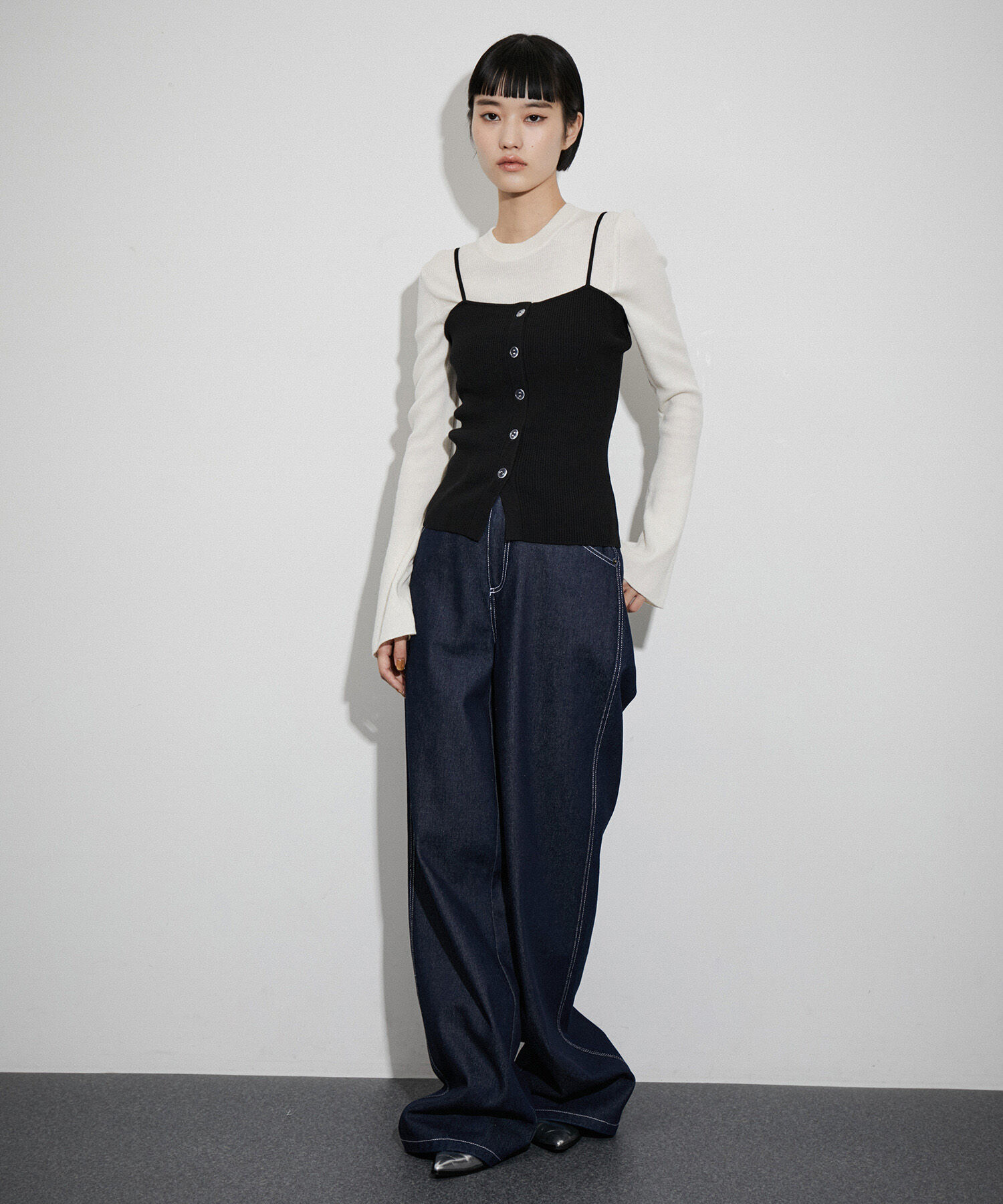 ADAM ET ROPE'「〈SETアイテム〉キャミソールセットクロップドカーディガン」|カーディガン|