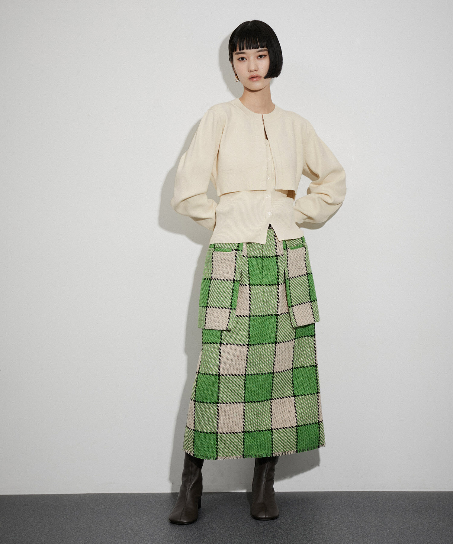 ADAM ET ROPE'「〈SETアイテム〉キャミソールセットクロップドカーディガン」|カーディガン|