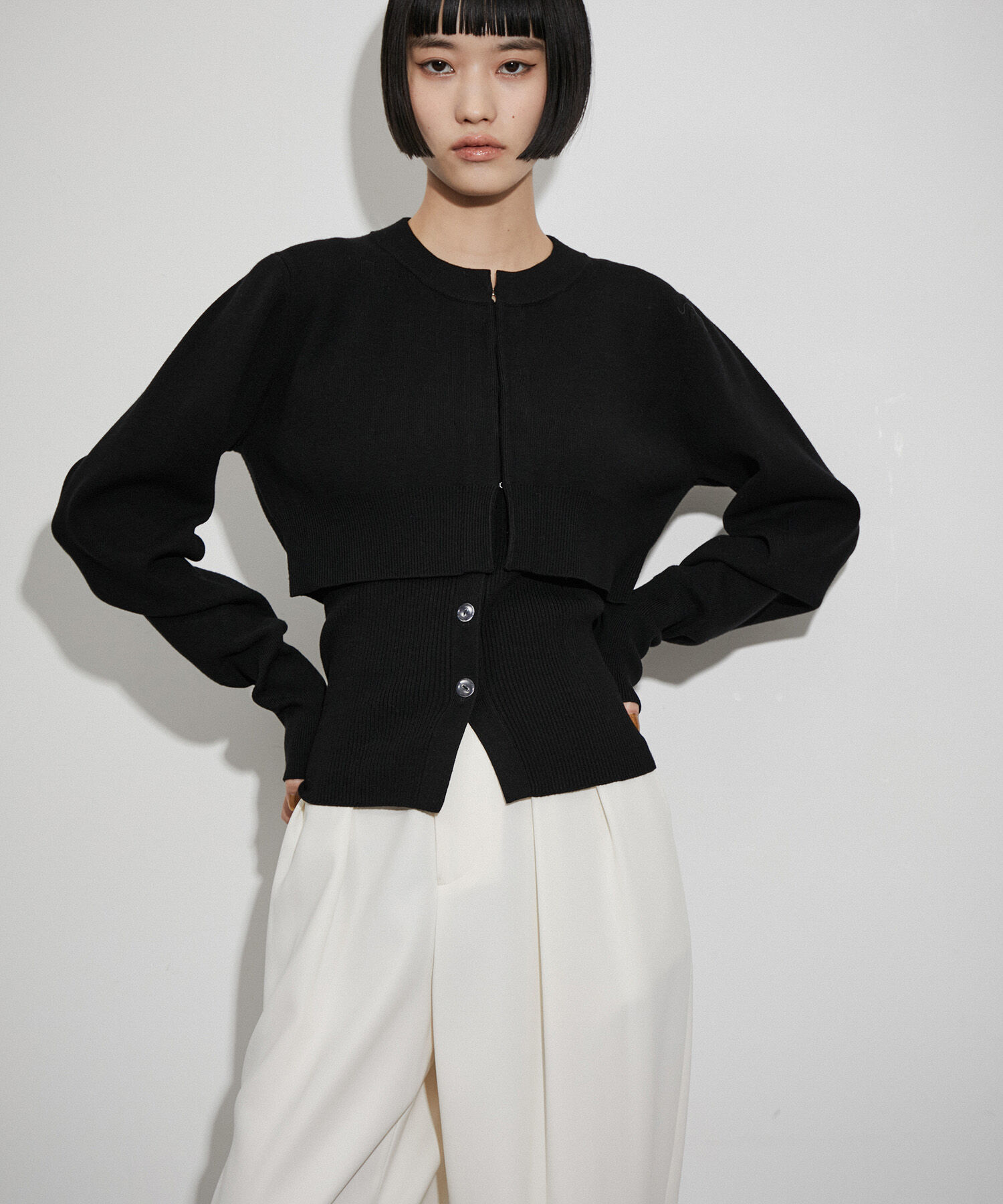 ADAM ET ROPE'「〈SETアイテム〉キャミソールセットクロップドカーディガン」|カーディガン|
