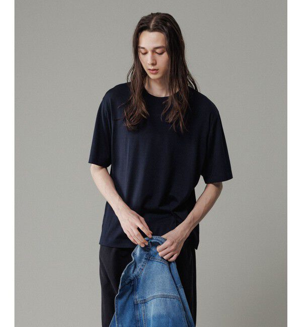 ADAM ET ROPE'「【NIKKE】ウール天竺 ハーフスリーブ ニットT」|Tシャツ・カットソー|